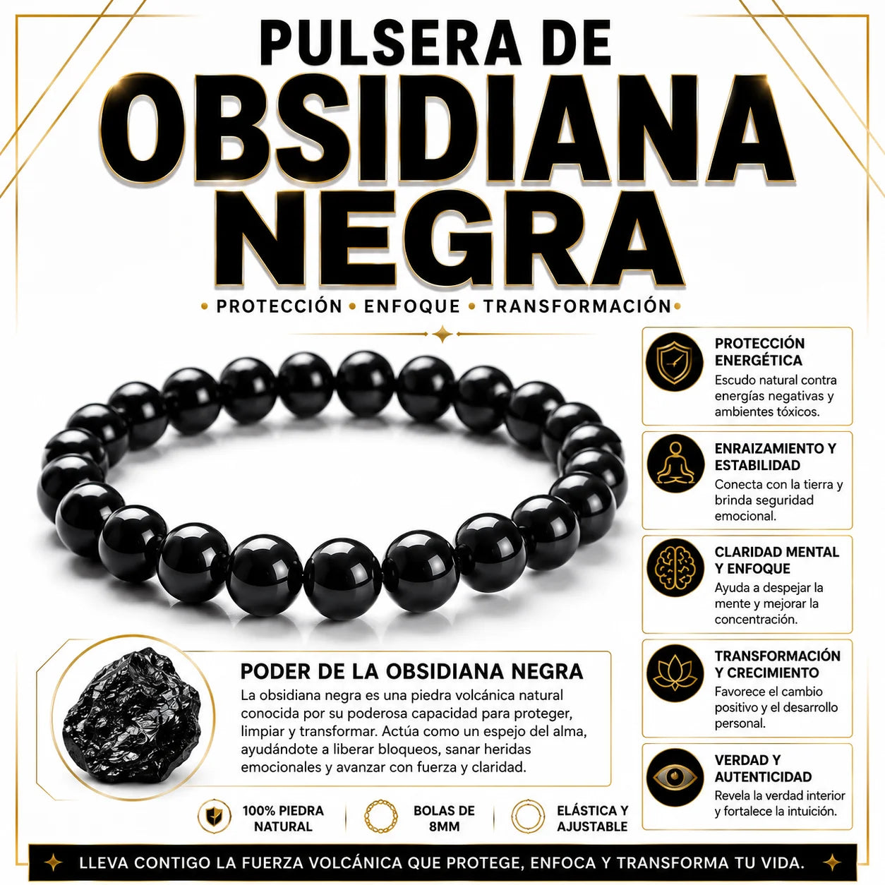 OBSIDIANA NEGRA pulsera
